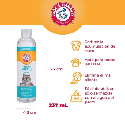Arm & Hammer for Pets Advanced Care Dental Water Additive for Cats Odorless and Flavorless Cat Dental Rinse (8oz)