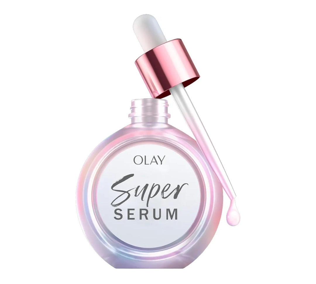 Olay Super Serum - Niasienamied, Vitamien C & E, Kollageenpeptied, AHA - 5-in-1 Velversorging Verhelderend Anti-Veroudering (29 ml)