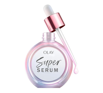 Olay Super Serum - Niasienamied, Vitamien C & E, Kollageenpeptied, AHA - 5-in-1 Velversorging Verhelderend Anti-Veroudering (29 ml)
