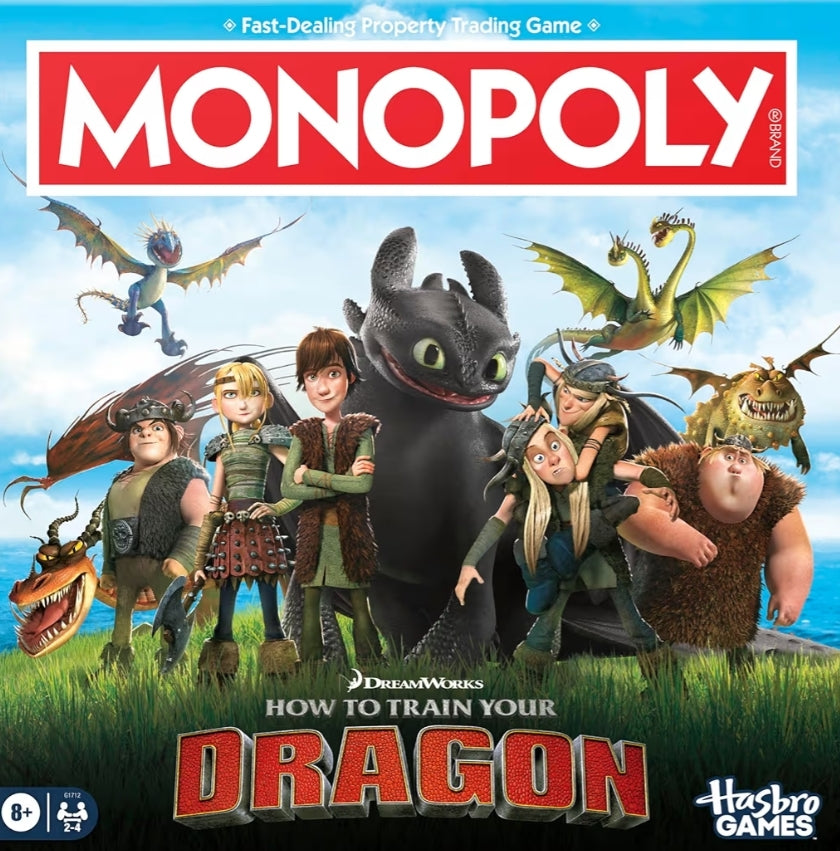 Monopoly DreamWorks How to Train Your Dragon Edition Board Game - Fun Family Games for Kids, Teens & Adults