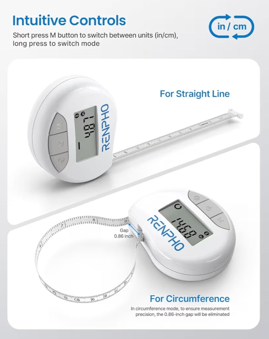 Smart Tape Measure with Smart Scale for Body Weight