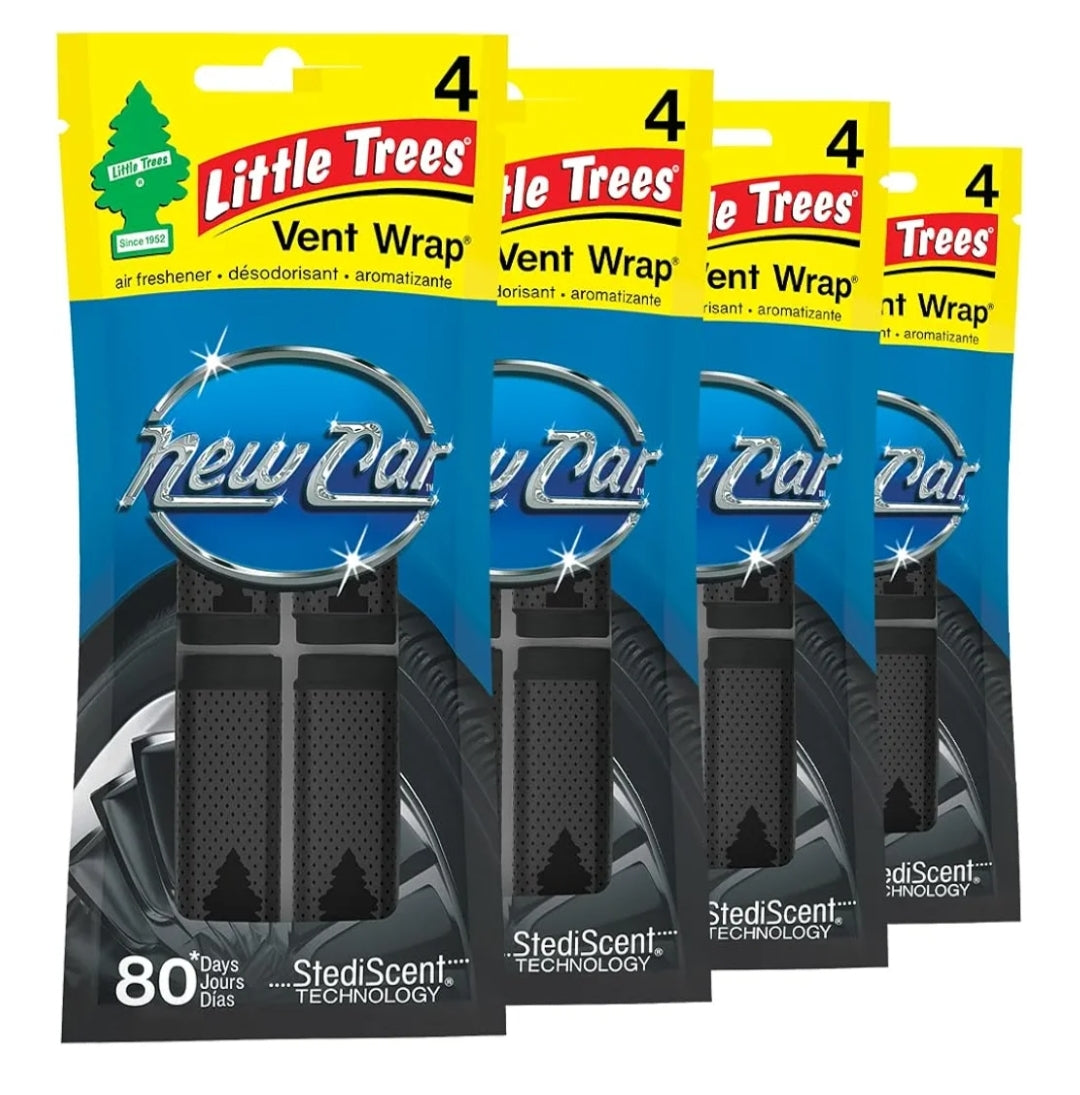 LITTLE TREES Kar Lugverfrisser Langdurige Geur – Nuwe Kar Geur, 4 Pakke (4 Stuks)