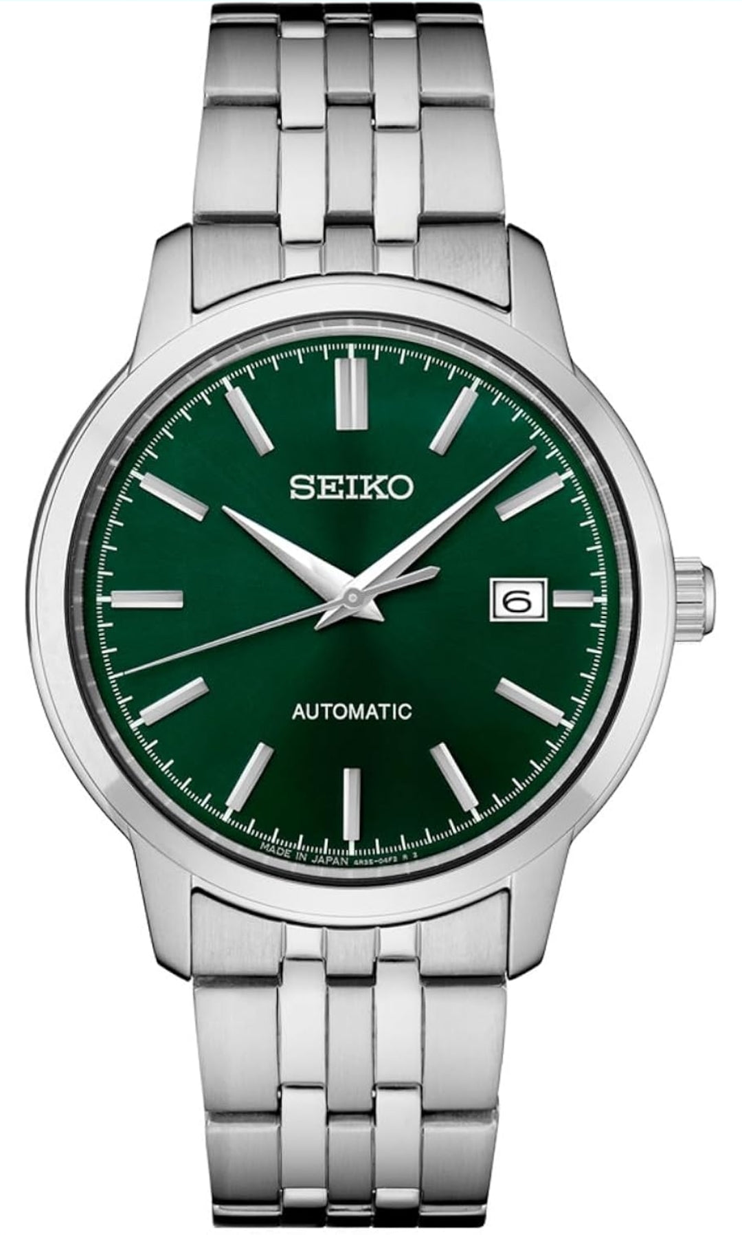 SEIKO horlosies Essentials Vlekvrye Staal Outomatiese Groen Skakelbord