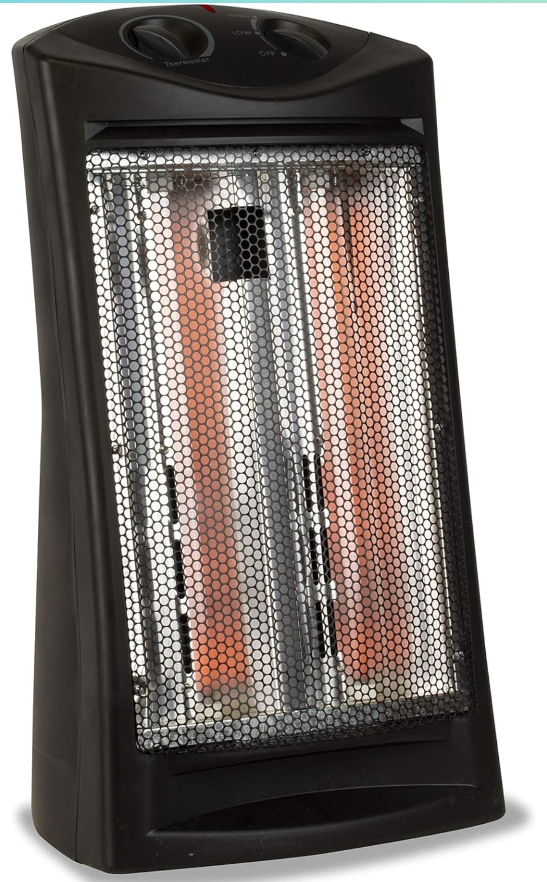 BLACK+DECKER Infrarooi Strale Kwarts Toring Verwarmer, 1500W Ruimteverwarmer met Verstelbare Termostaat, Draagbare Verwarmer met 2 Verstellings, Persoonlike Verwarmer vir Huis en Kantoor, BHTI06, Swart