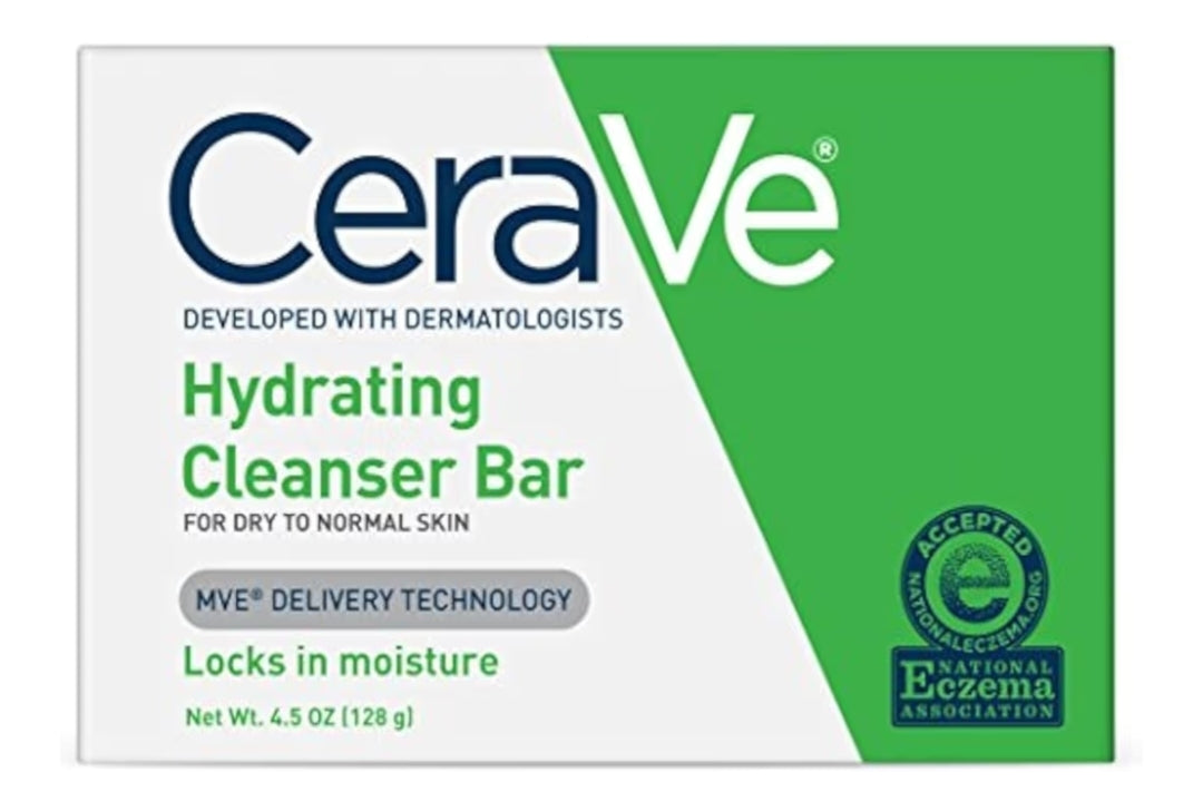 CeraVe Hydrating Cleanser Bar - Seepvrye Liggaam- en Gesigsreiniger met 5% Bevogtigende Room - 4.5 Oz