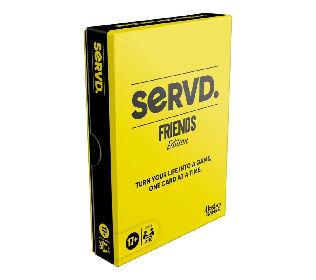 Hasbro SERVD Friends Edition Party Game – Hilarious Real-Life Card Game for Adults – 2-10 Players (Ages 17+)