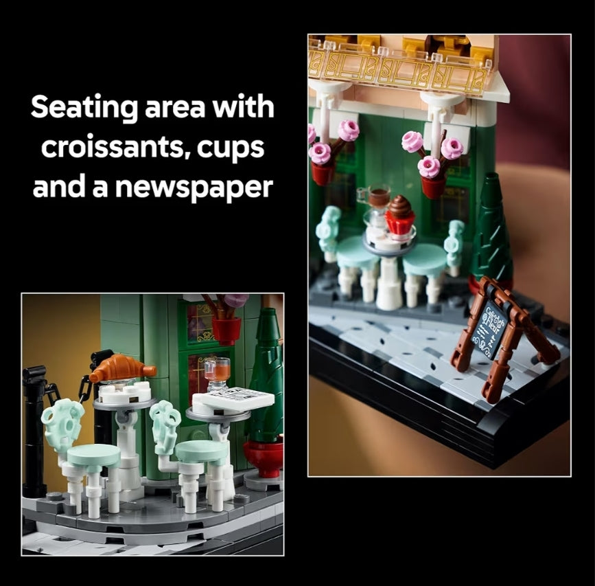 LEGO Icons Franse Kafee Parys Boustel - Selfdoenstel vir Volwassenes - Versamelbare Slaapkamer- en Huisdekoruitstalling