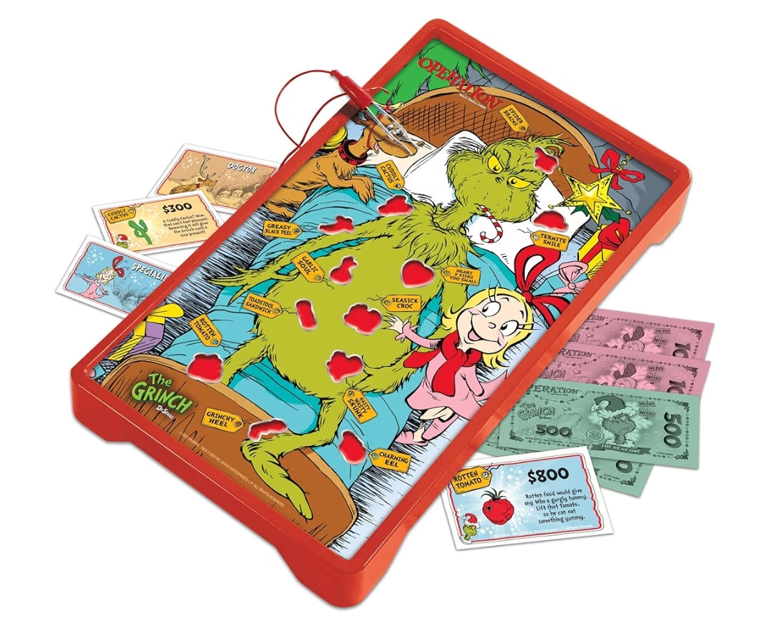 Operation: The Grinch Board Game | Classic Dr. Seuss Art & Custom Funatomy Parts