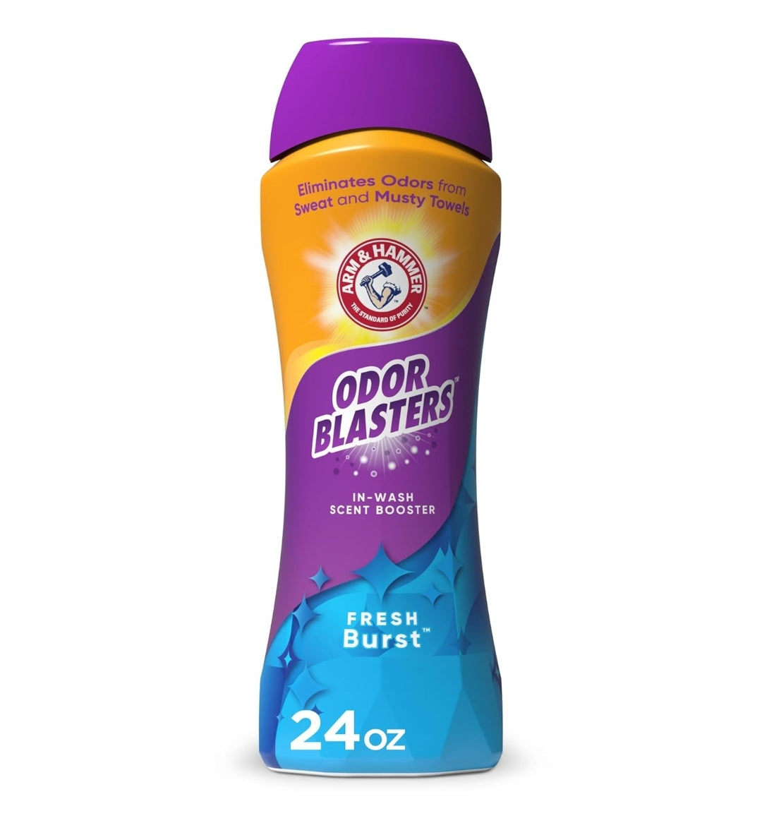 ARM & HAMMER Odor Blasters In-Wash Laundry Scent Booster, Eliminates Tough Odors - Fresh Burst Scent (24 oz)