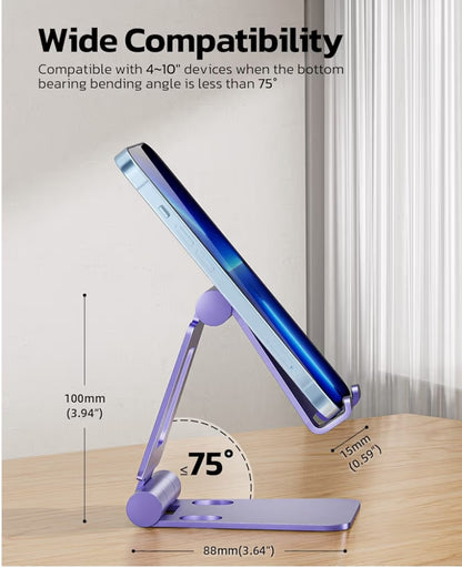 Dubbele Opvoubare Ten volle Verstelbare Opvoubare Foonstaander-dok versoenbaar met iPhone 11-17 Pro Max Xs Xr X 8, Nintendo Switch, Alle Fone - (Pers)