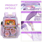 Clear Backpack for Girls Women Transparent Kids Elementary College School Bag Travel Laptop Backpacks Large Bookbags (Purple)