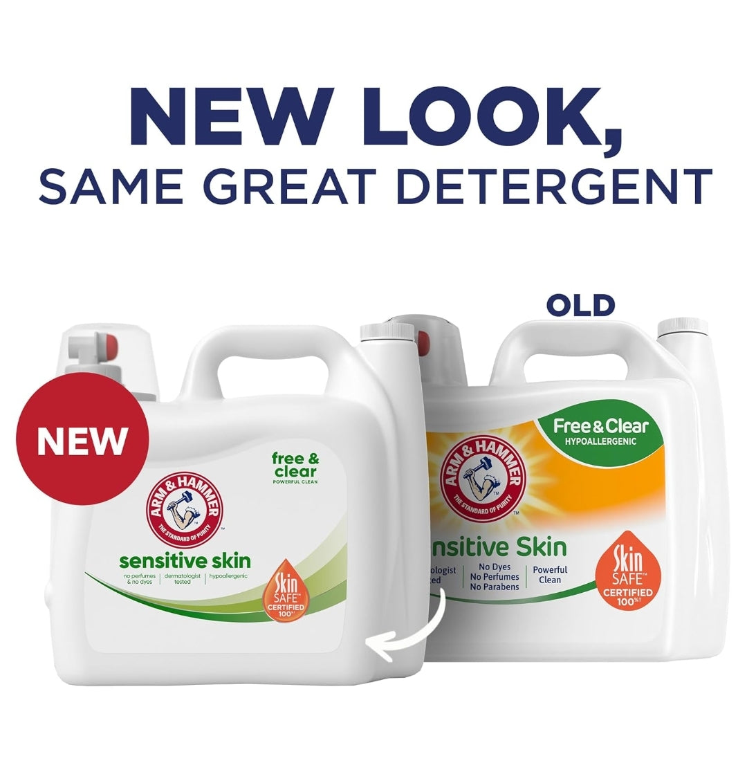 ARM & HAMMER Sensitive Skin Free Clear, 170 Loads Liquid Laundry Detergent (170 Fl oz)