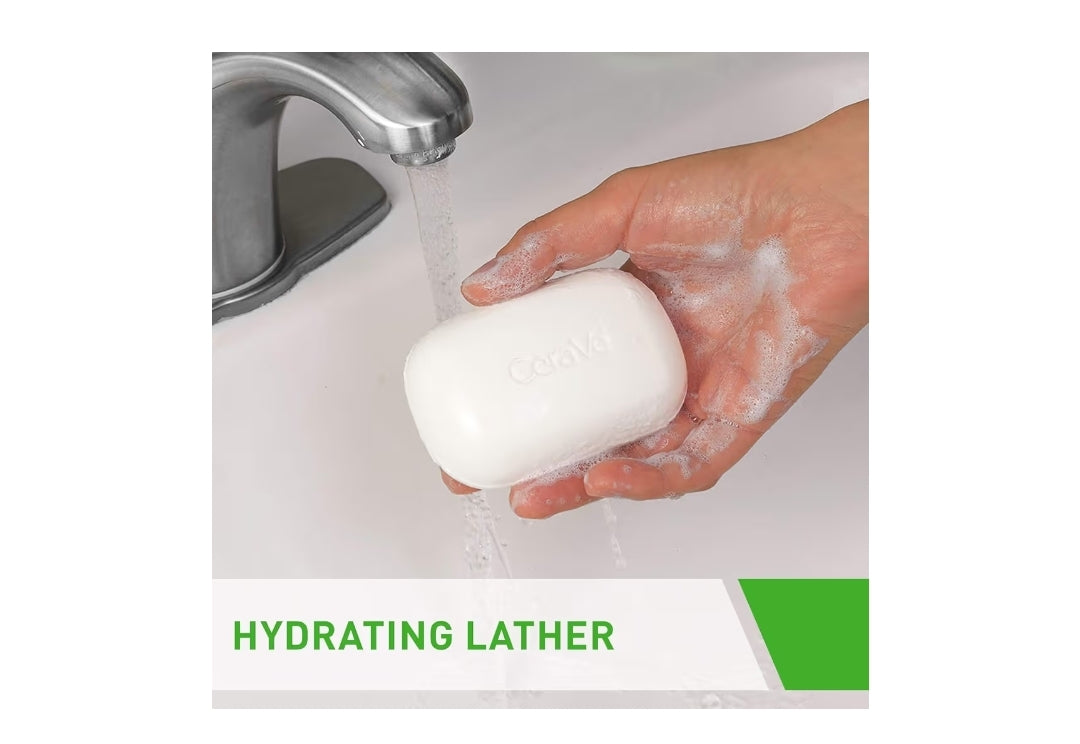 CeraVe Hydrating Cleanser Bar - Seepvrye Liggaam- en Gesigsreiniger met 5% Bevogtigende Room - 4.5 Oz