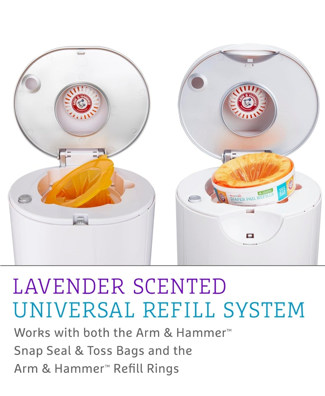 Munchkin PAI Diaper Pail Baby Registry Starter Set, Powered by Arm & Hammer