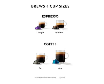 Nespresso Breville Vertuo Plus Koffie- en Espressomasjien met Aeroccino Melkskuimer deur Breville - Inkswart