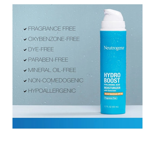 Neutrogena Hydro Boost Hialuroonsuur Gesigbevogtiger met Sonskerm SPF 50 Geurvry - 1.7 fl. oz
