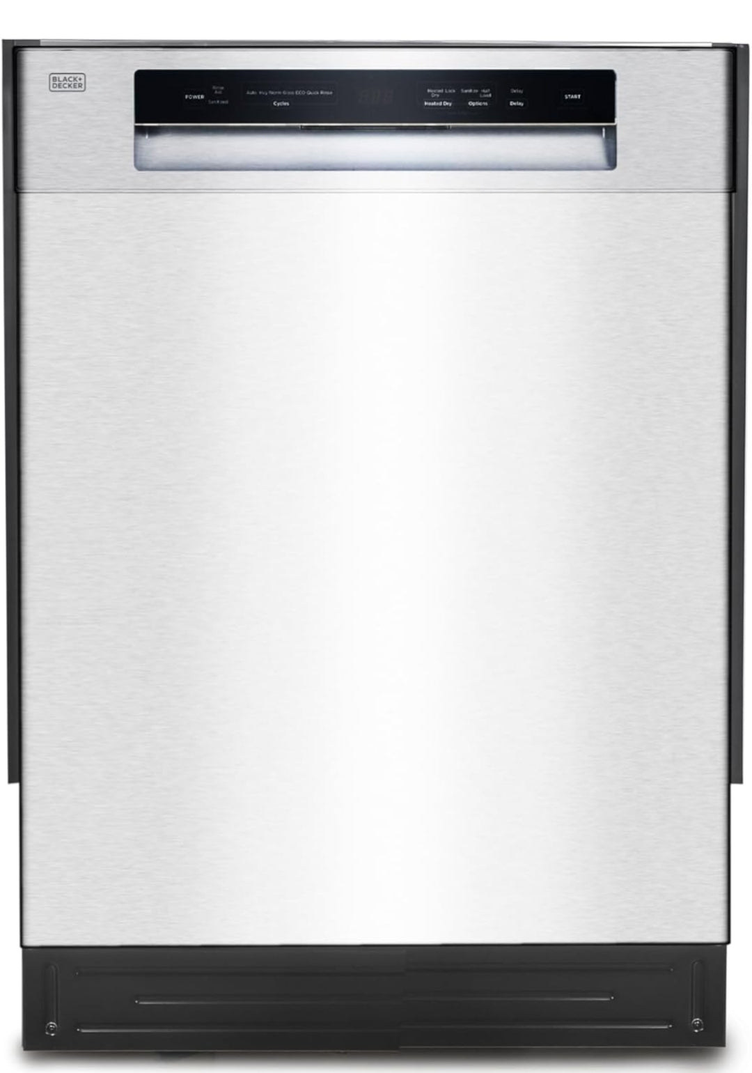 BLACK+DECKER 24" Ingeboude Skottelgoedwasser, 12-Plekkie-Opstelling-Kapasiteit met Vlekvrye Staal Binnekant, Skottelgoedwasser met 5 Wasprogramme en Slim Wasiklus, ENERGY STAR-gesertifiseer, BDW100MS, Vlekvrye Staal