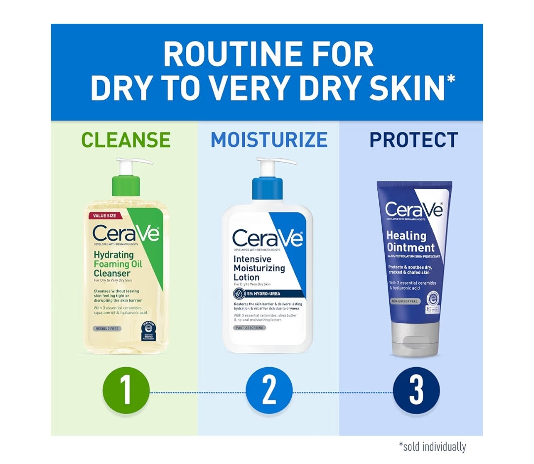 CeraVe Helende Salf, Hidrerende Velbeskermer Hialuronzuur & Seramiede Vry van Geur & Lanolien (12 Oz)