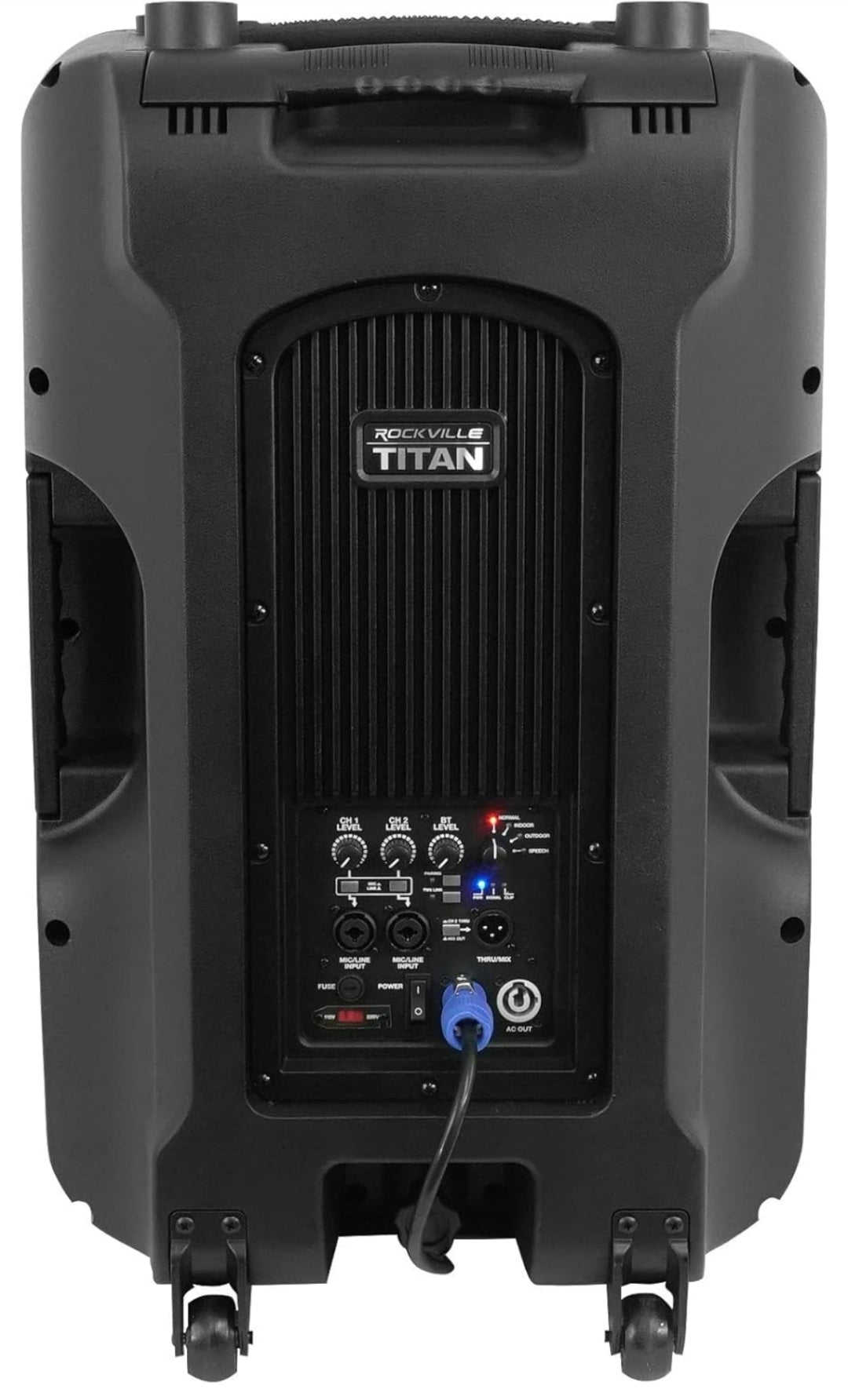 Rockville Titan 15 15" 2000w Powered DJ PA Speaker/Bluetooth/DSP/Wireless Link, Black