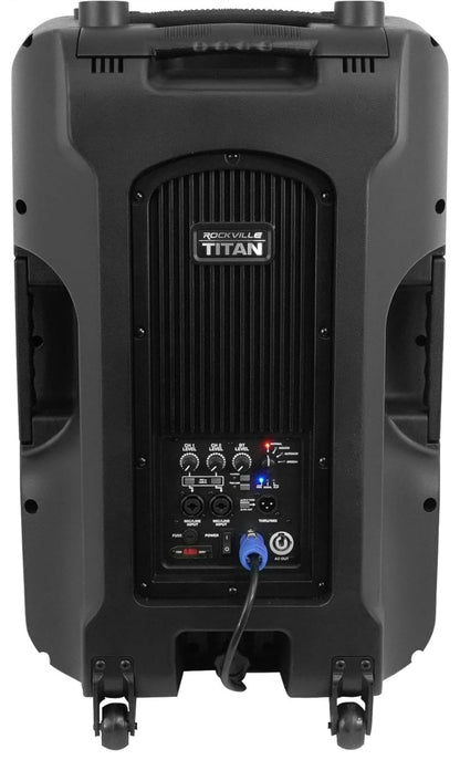 Rockville Titan 15 15" 2000w Aangedrewe DJ PA Luidspreker/Bluetooth/DSP/Draadlose Skakel, Swart
