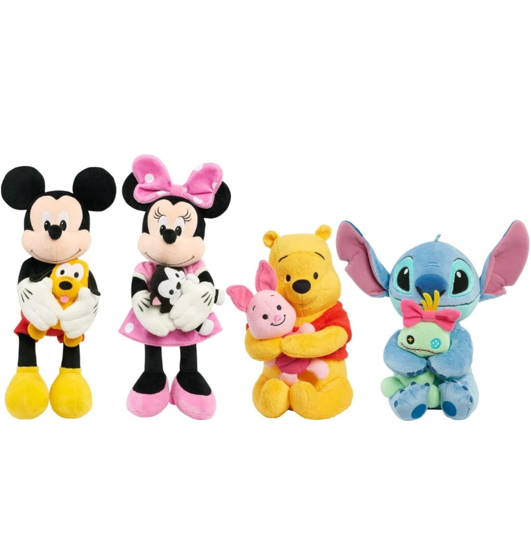 Disney Classics Lil Friends Mickey Mouse and Pluto 11.5" Large Plushie Stuffed Animal - Kids Toys for Ages 2 Up by Just Play