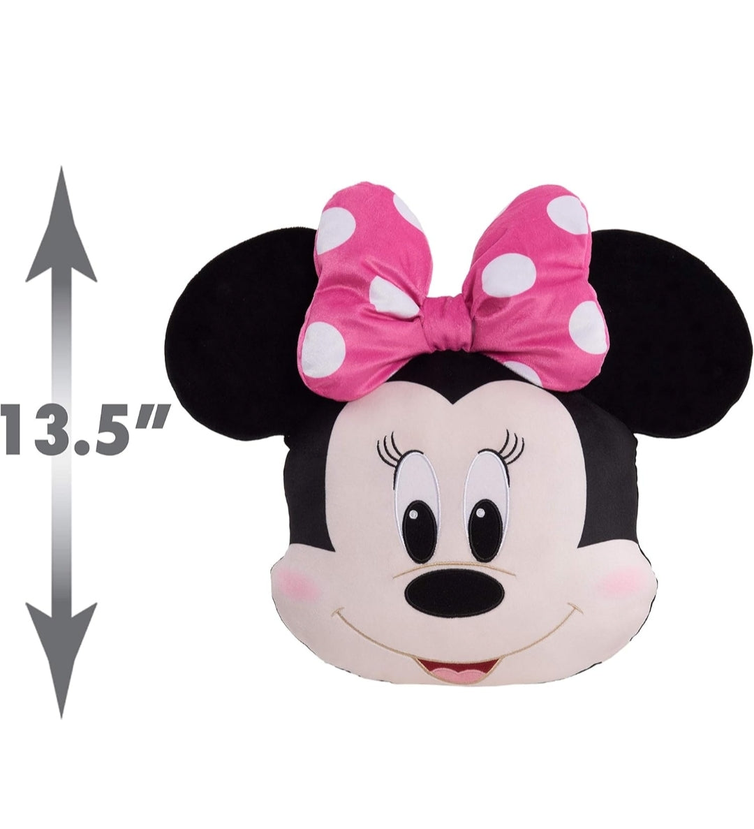 Disney Classics Character Heads, Minnie Mouse, 13.5-inch Large Plushie, Stuffed Animals, Kids Toys for Ages 2 Up by Just Play