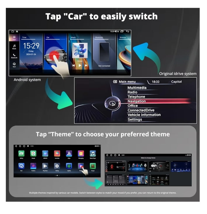 12.3" Android-motorstereo versoenbaar met BMW X1-reeks F48 2016-2017 NBT-stelsel, draadlose CarPlay en Android Auto, 4 * 49W-versterker, DSP · 32B EQ