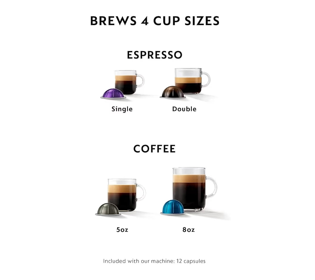 Nespresso Breville Vertuo Plus Deluxe Koffie- en Espressomasjien deur Breville, Swart