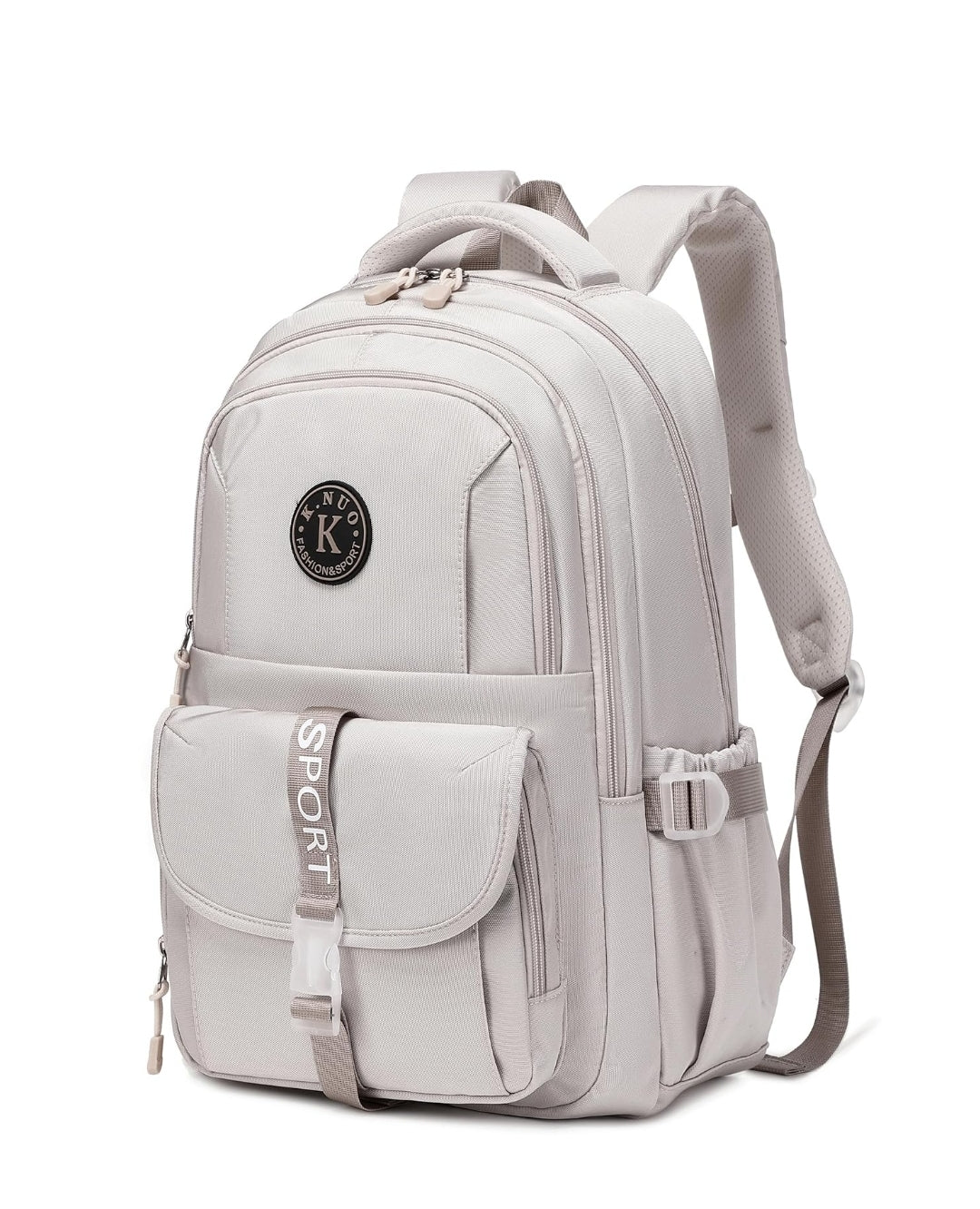 College Backpack, Travel Laptop Backpacks, Large Kids School Bag for Teens Girls Boys Students Bookbag Fit for 15.6 Inch Computer Waterproof Business Work Back Pack for Women Men Daypack Beige