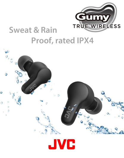 JVC Gumy Ware Draadlose Oorfone, Bluetooth 5.3, Laaistasie, 24-Uur Speeltyd, IPX4 Waterbestand, Gemaklike Veilige Pasvorm met XS/S/M/L Oorfone, Ingeboude Mikrofoon vir Oproepe, iPhone/Android/PC - HAA7T2
