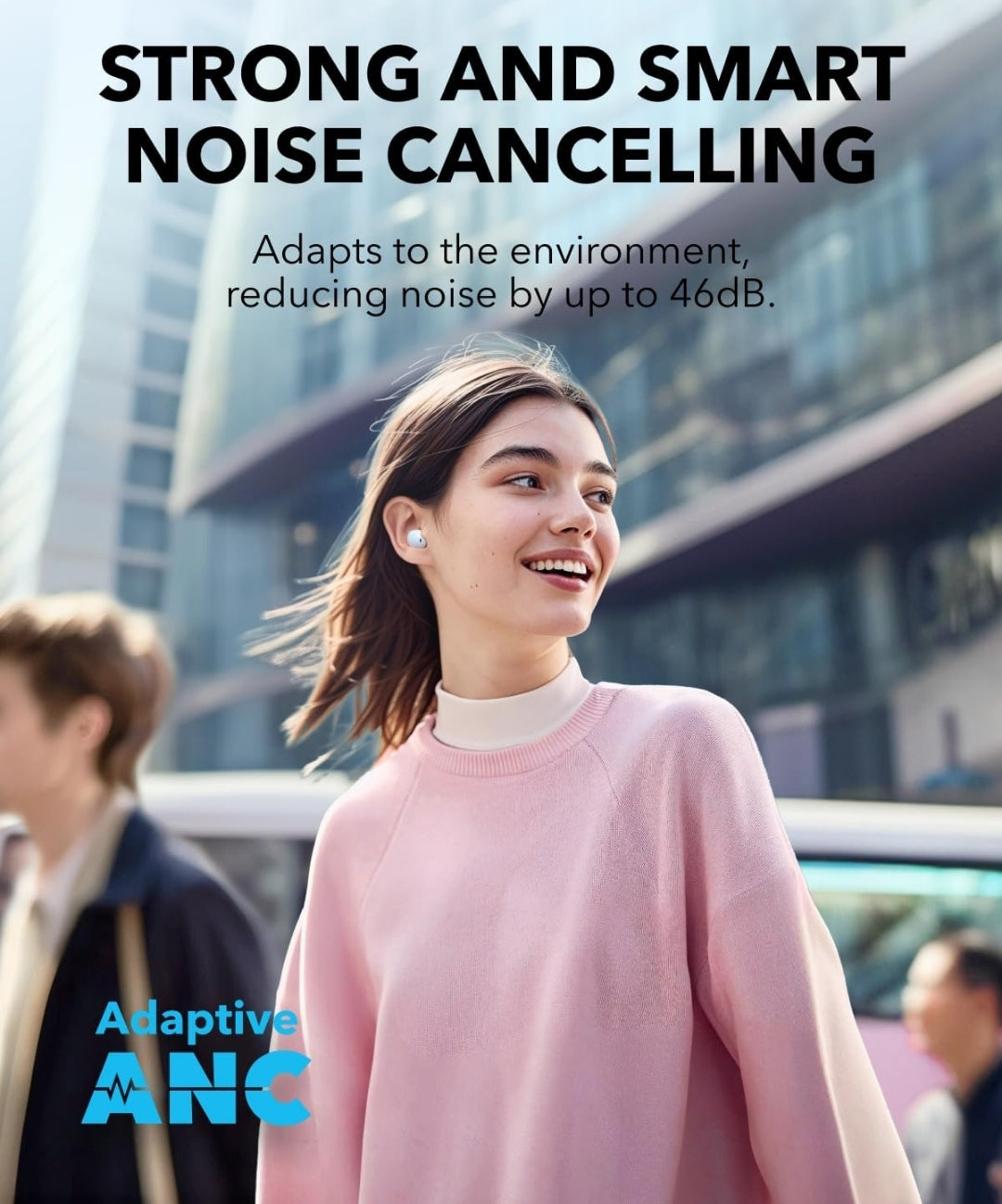 Soundcore A30i by Anker, Smart Noise Cancelling Earbuds, Lipstick-Shaped Stylish Design, Tiny, Lightweight Comfort, Clear Sound, IP54, 15H Playtime in ANC Mode, Wireless Earbuds, Bluetooth 5.4