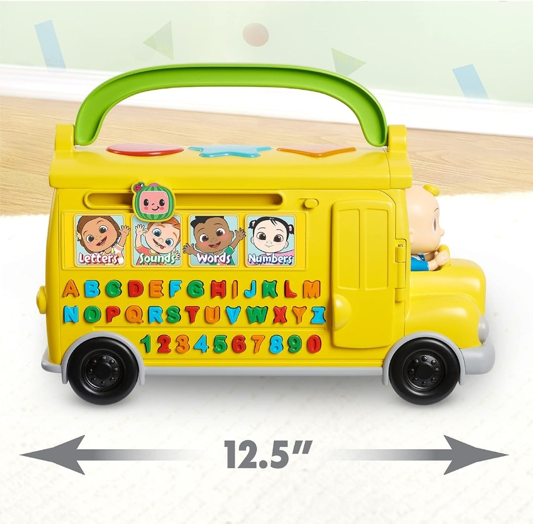 CoComelon Musical Learning Bus, Number and Letter Recognition, Phonetics, Yellow School Bus Toy Plays ABCs and Wheels on the Bus, Officially Licensed Kids Toys for Ages 18 Month by Just Play