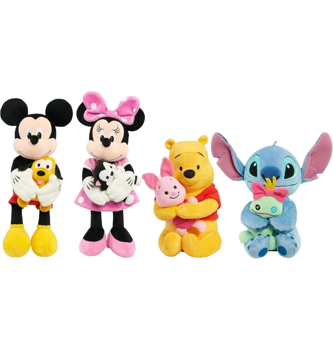 Disney Classics Lil Friends Mickey Mouse and Pluto 11.5" Large Plushie Stuffed Animal - Kids Toys for Ages 2 Up by Just Play