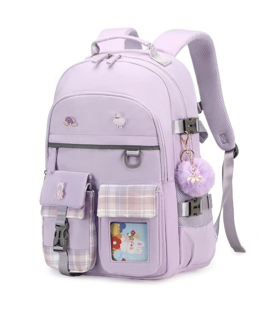Backpack for Girls, 15.6 Inch Laptop School Bag Kids Kindergarten Elementary College Backpacks Large Bookbags for Teen Girl Women Students Casual Travel Daypacks (Purple)