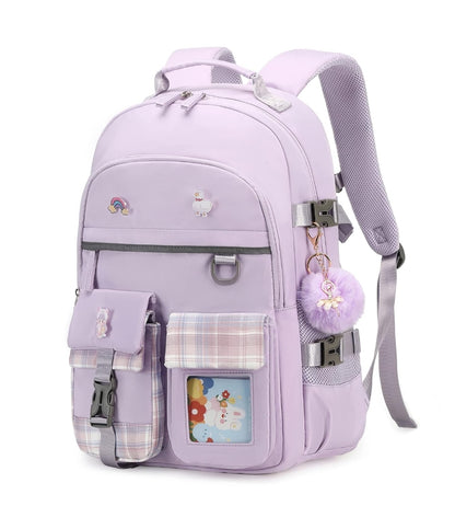 Backpack for Girls, 15.6 Inch Laptop School Bag Kids Kindergarten Elementary College Backpacks Large Bookbags for Teen Girl Women Students Casual Travel Daypacks (Purple)