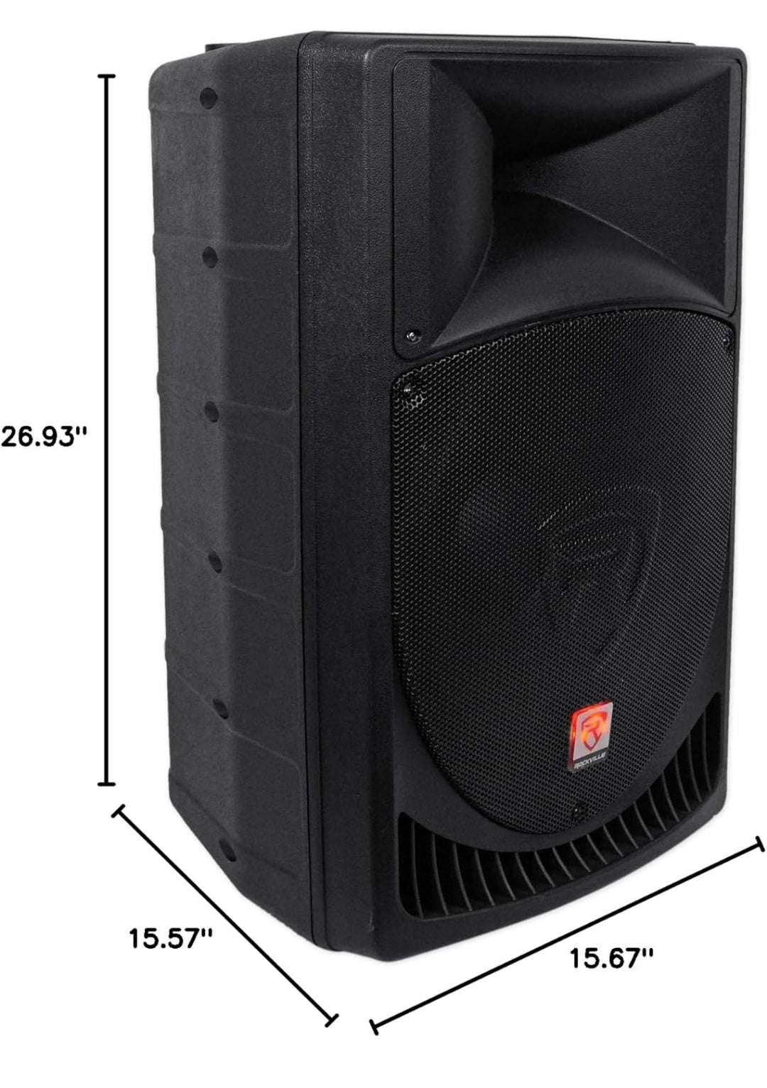 Rockville RPG15 15" Professional Powered Active 1,000 Watt 2-Way DJ PA Speaker