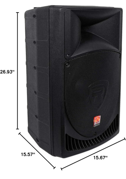 Rockville RPG15 15" Professionele Aangedrewe Aktiewe 1 000 Watt 2-Rigting DJ PA Luidspreker