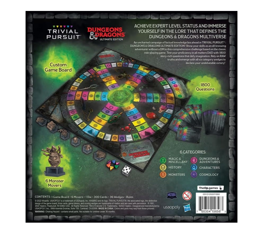 Trivial Pursuit: Dungeons & Dragons Ultimate Edition | Collectible Trivia Board Game Featuring 6 Monster Movers and 1800 Questions Across 6 Categories