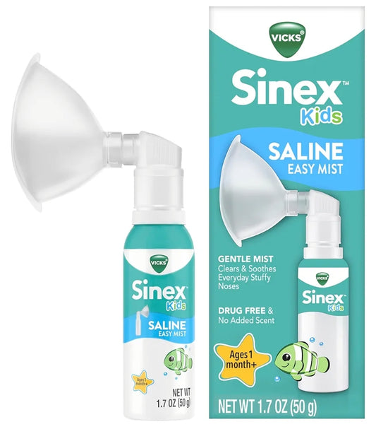 Vicks Sinex Kids Soutmak Oormatige Mis, Dwelmvrye Sout, Maak Alledaagse Toe Neuse Sagkens Skoon en Verlig, Veilig vir Daaglikse Gebruik (48g)