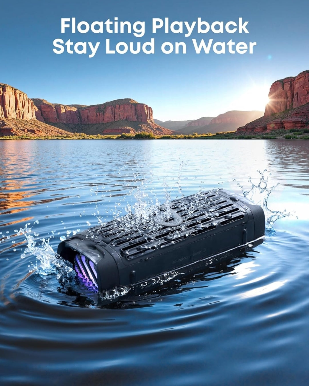 Soundcore Boom 3i by Anker, Rugged Outdoor Speakers, IP68 Waterproof, Floating Playback, Saltwater-Resistant, BassUp 2.0, 50W Portable Speaker, Bluetooth 5.3, 16H Playtime, TWS, Kayak/Fishing/Camping