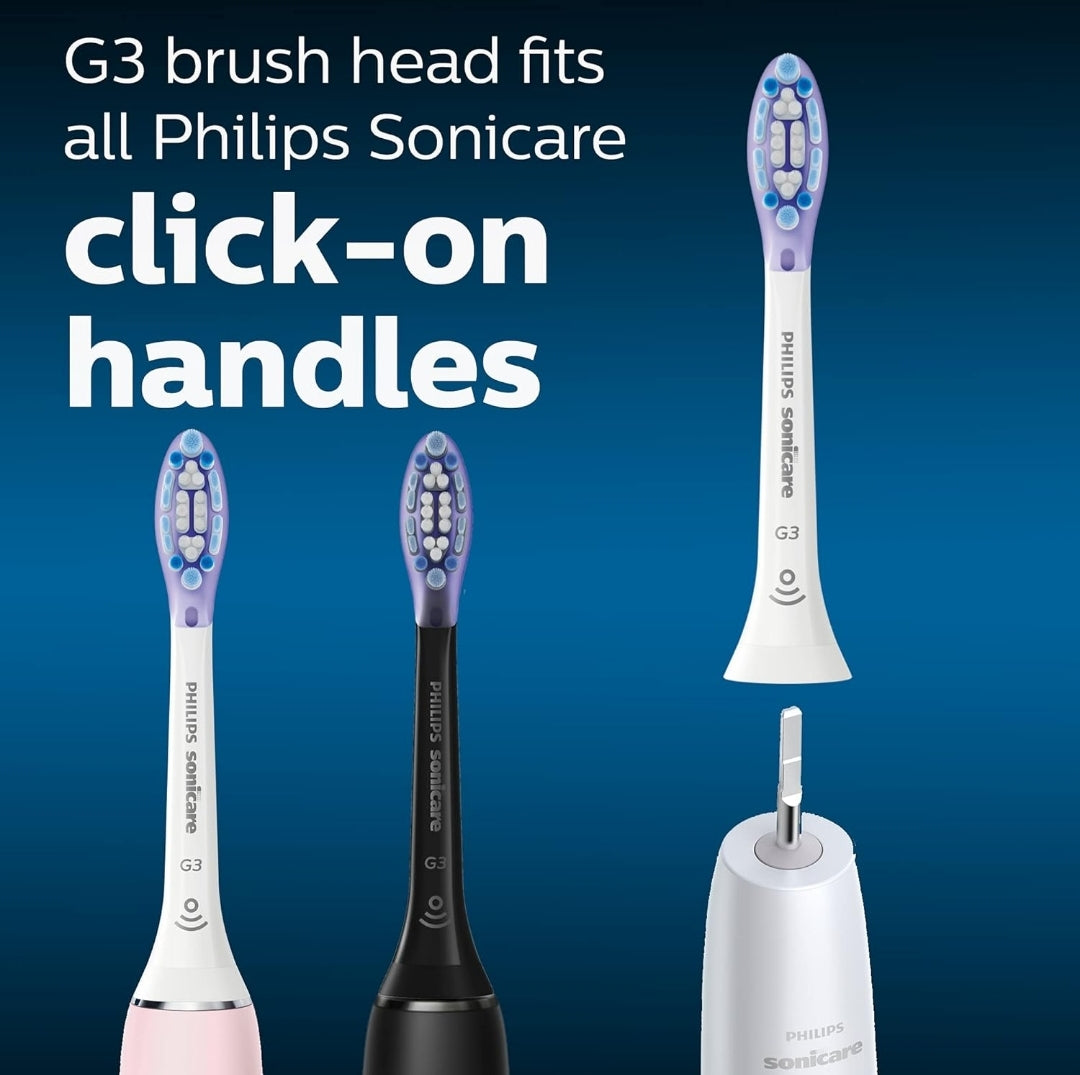 Philips Sonicare Oorspronklike G3 Premium Tandvleissorg Vervangende Tandeborselkoppe, 4 Borselkoppe (Wit) HX9054/65