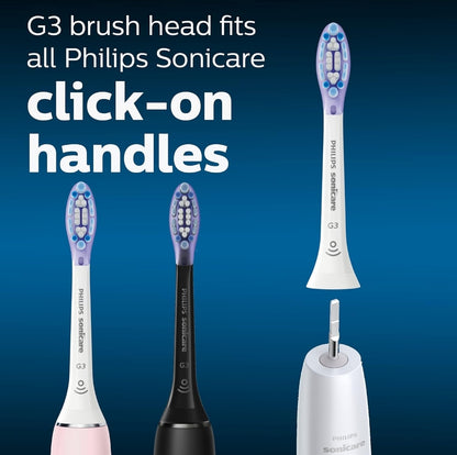 Philips Sonicare Oorspronklike G3 Premium Tandvleissorg Vervangende Tandeborselkoppe, 4 Borselkoppe (Wit) HX9054/65