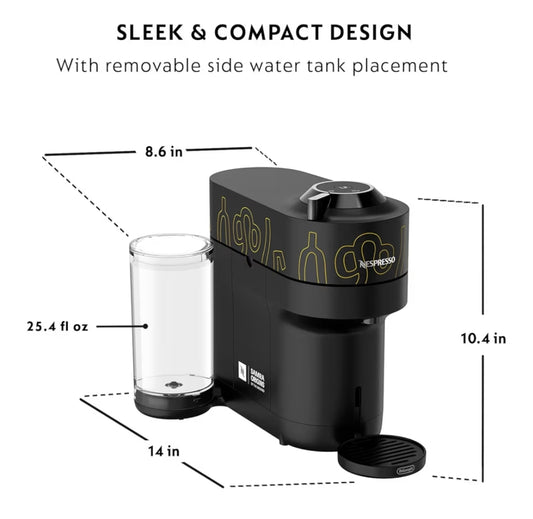 Nespresso Vertuo Pop+ Coffee and Espresso Maker by De'Longhi, Samra Origins by The Weeknd Vertuo Buna Yellow Aeroccino3 milk frother