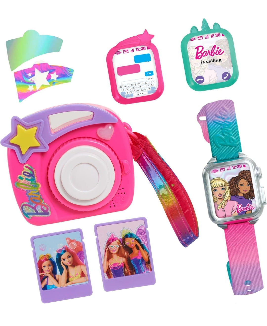 Barbie Photo Filter Play Camera and Play Smart Watch Set with Lights and Sounds, Pretend Play, Kids Toys for Ages 3 Up by Just Play
