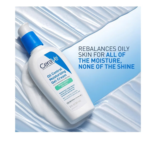 CeraVe Oliebeheer Bevogtigende Gel-room, Gesigbevogtiger vir Olierige Vel, Niasienamied, Hialuronzuur & Olie-absorberend - Geurvry & Olievry