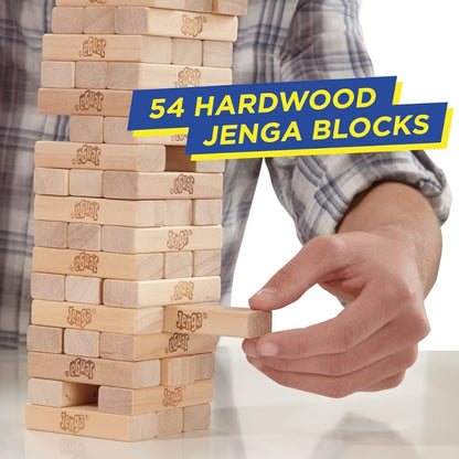 Hasbro Gaming Jenga Game  The Original Wood Block Game with Genuine Hardwood Blocks - Stacking Tower