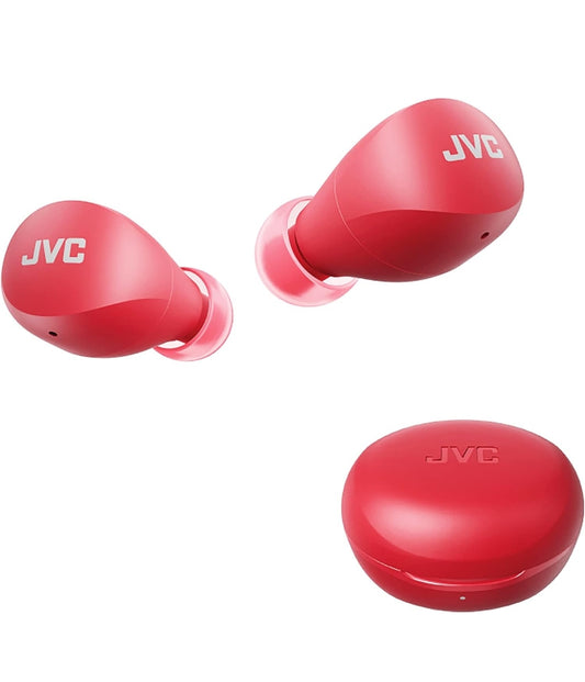 JVC Kompakte en Liggewig Gumy Mini Ware Draadlose Oorfone, Lang Batterylewe (tot 23 Ure), Klank met Neodymium Magneetbestuurder, Waterbestandheid (IPX4) - HAA6TR (Rooi)