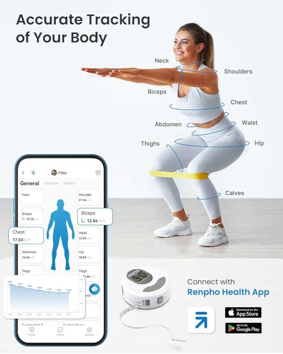Food Scale with Nutritional Calculator, RENPHO Body Measuring Tape