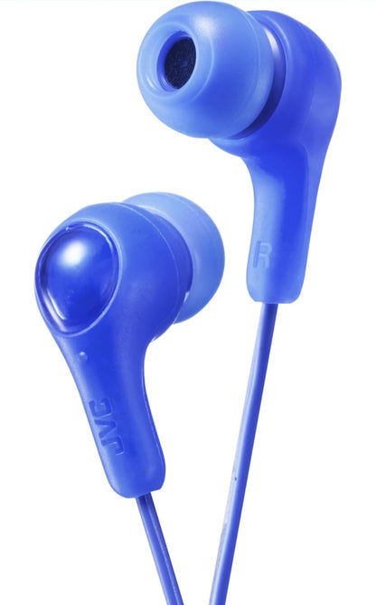 JVC Gumy In-oor-oordop-oorfone, kragtige klank, gemaklike en veilige pasvorm, silikoon-oorstukke S/M/L - HAFX7A (blou) Een grootte, 1 telling (pak van 1)
