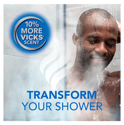 Vicks, VapoShower Plus, Stortstoompie, Bloekom Stortstoompie & Mentholgeur, Aromaterapie Stortstoompie & Stortbomme (12ST)